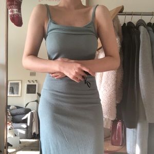 Green elegant midi dress